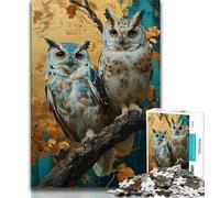 Puzzles Fantasy Owl pour Adultes et Adolescents, 1 000 pièces, Anti-Stress, pour Passer Le Temps à la Maison, avec Affiche et fiche de Questions-réponses Assorties, 38x26cm