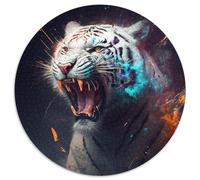 Puzzles Fantasy Tiger 1000 pièces pour Adultes, Puzzle Rond pour Adolescents, Jeu interactif Familial, Cadeau défi 1000 pièces (67,5x67,5cm)