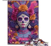 Puzzles Femme Crâne en Sucre pour Adolescents 1000 Pièces, Difficile à Compléter, mais Amusant et Humoristique Cadeau d'anniversaire, Cadeaux, Décoration Murale (26x38cm)
