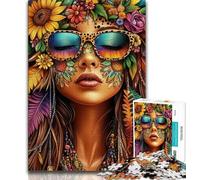 Puzzles Femme Lunettes de Soleil pour Adolescents 1000 Puzzles, Jouets Éducatifs et Familiaux, Jeux d'anniversaire et Cadeaux Uniques (50x75cm)
