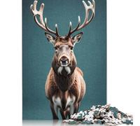 Puzzles festifs de 1 000 pièces pour Adultes, Motif cerf, pour renforcer Les Liens familiaux (38 x 26 cm).
