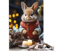 Puzzles festifs de Style Lapin pour Puzzles en Bois, Excellent Cadeau pour Adultes, Cadeaux de Noël, 1000 pièces (75 x 50 cm)