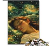 Puzzles Fille endormie pour Adultes 1000 pièces, Jeu Stimulant et Jeu Familial avec Affiche et fiche de Questions-réponses Assorties 50x75cm