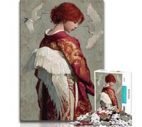 Puzzles Fille Rousse pour Adolescents 1000 Pièces, Jeu Familial Anti-Stress, Défi Difficile, Collection Artistes, Beaux-Arts (38x26cm)