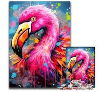 Puzzles Flamingo Art Coloré 1000 Pièces pour Adultes Puzzles pour Adultes Activité Familiale, Décoration Maison DIY, Cadeau de Vacances 26x38cm/10,23x14,96 Pouces