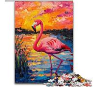Puzzles Flamingo au Coucher du Soleil, 1000 pièces, pour Adultes, Cadeaux, Jeu intellectuel, Collection d'artistes, Beaux-Arts 50x75cm
