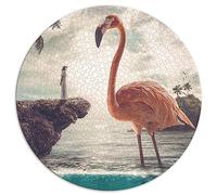 Puzzles Flamingo Curieux pour Adultes Puzzle sphérique 1000 pièces Puzzles en Carton 67,5x67,5 cm