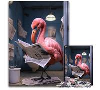Puzzles Flamingo lisant Un Journal pour Adultes 1000 Puzzles pour Les Adolescents, Les Couples et Les Amis pour Les Anniversaires, Noël 26x38cm/10,23x14,96 Pouces