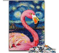 Puzzles Flamingo Night Sky 1000 pièces pour Adolescents, Jeux éducatifs, décoration d'intérieur, Cadeaux pour Toute la Famille (26x38cm)