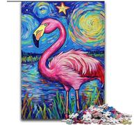 Puzzles Flamingo Night Sky pour Adolescents 1000 pièces, Anti-Stress, Vacances à la Maison, Interaction Parent-Enfant (50x75cm)