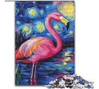 Puzzles Flamingo Night Sky pour Adolescents 1000 pièces, Puzzle Artistique intéressant pour la réduction du Stress avec Le Père Noël (14 Ans) (26x38cm)