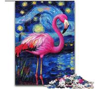 Puzzles Flamingo Night Sky pour Adultes et Adolescents, 1000 pièces, Jeux stimulants, décoration Murale, Cadeaux d'anniversaire et de Noël Uniques (50x75cm)
