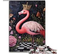 Puzzles Flamingo Queen pour Adultes 1000 pièces, Jouets addictifs pour stimuler l'intelligence cérébrale, Cadeaux d'anniversaire pour Les 14 Ans et Plus (50x75cm)