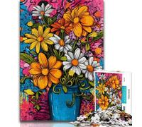 Puzzles Fleurs dans Un Vase pour Adolescents 1000 Puzzles, Staycation Kill Time Chaque pièce est Unique - Jeu Familial Stimulant et Amusant 38x26cm