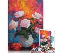 Puzzles Fleurs dans Un Vase pour Adolescents, Aidez Le Cerveau à exercer des Jouets addictifs pour cultiver la Patience Une œuvre d'art 50x75cm