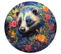 Puzzles Fleurs de Blaireau Miel pour Adultes, 1000 Pièces, Jeu Familial Interactif, Décoration d'Intérieur DIY, Cadeau Défi Cérébral 67,5 x 67,5 cm