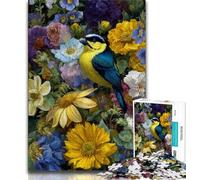 Puzzles Fleurs et Moineaux 1000 Pièces pour Adultes, Jeu de Rôle et de Famille Idéal comme Cadeau pour Toute la Famille 50x75cm