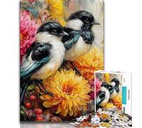 Puzzles Fleurs et Oiseaux 1000 pièces pour Adultes, Jeu éducatif Amusant et Humoristique pour Anniversaire (75x50cm)