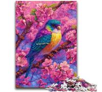 Puzzles Fleurs Moineaux pour Adultes 1000 Pièces, Anti-Stress Staycation Kill Time avec Affiche et Fiche de Trivia Assorties (38x26cm)