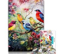 Puzzles Fleurs Oiseaux 1000 pièces pour Adultes, Jeu éducatif Amusant et Humoristique pour Anniversaire (75x50cm)