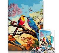 Puzzles Fleurs Oiseaux 1000 pièces pour Adultes, Jeu Stimulant et Jeu Familial, décoration Murale, Cadeaux d'anniversaire et de Noël Uniques 50x75cm