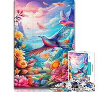 Puzzles Fleurs Oiseaux pour Adolescents 1000 pièces, Assemblage de Motifs, activités Amusantes à la Maison, Cadeau d'anniversaire, Cadeaux de Voyage 38x26cm