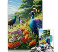 Puzzles Fleurs Oiseaux pour Adolescents 1000 pièces, Jeux éducatifs, décoration d'intérieur, idéal pour la décoration de Bureau (50x75cm)