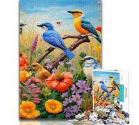 Puzzles Fleurs Oiseaux pour Adultes Ados 1000 Pièces, Aidez Le Cerveau à Exercer des Jouets Addictifs pour Cultiver la Patience Une Œuvre d'art 38x26cm