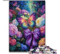 Puzzles Fleurs Papillons pour Adolescents Puzzle 1000 pièces, pour 14 Ans et Plus Jeu de Noël Anti-Stress Cadeaux pour Femmes (26x38cm)