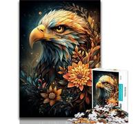 Puzzles Flower Eagle 1000 pièces pour Adolescents, Anti-Stress, pour Passer Le Temps à la Maison, avec Affiche et fiche de Questions Assorties (38x26cm)