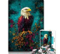Puzzles Flower Eagle pour Adultes 1000 pièces, Difficiles à compléter mais Amusants et Humoristiques avec Affiche et Feuille de Questions Assorties 50x75cm