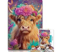 Puzzles Flower Yak 1000 pièces pour Adultes, Cadeaux, Difficiles à réaliser, mais Amusants et Humoristiques, décoration d'intérieur et Cadeaux Uniques 38x26cm