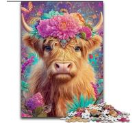 Puzzles Flower Yak pour Adultes 1000 pièces, à partir de 14 Ans, décoration Murale, Cadeau d'anniversaire de Noël (50x75cm)