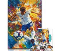 Puzzles Footballeurs 1000 Pièces pour Adultes Cadeaux Jouets Éducatifs Jeux Anti-Stress Décoration d'Intérieur Unique et Cadeaux (26x38cm)