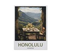 Puzzles for Adults Jigsaw Puzzles 1000 Pieces for Adults Kids，Honolulu Hawaii ， Tree，Artwork Intellective Educational Toys Gifts（26x38cm）-DX6