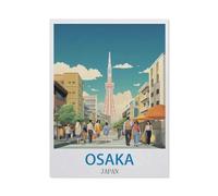 Puzzles for Adults Jigsaw Puzzles 1000 Pieces for Adults Kids，Osaka Japan Vintage Travel Posters，Paper Puzzle Jigsaw Puzzle Artwork Intellective Educational Toys Gifts（26x38cm）-CR23