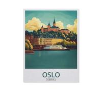 Puzzles for Adults Jigsaw Puzzles 1000 Pieces for Adults Kids，Oslo Norway，Artwork Intellective Educational Toys Gifts（50x70cm）-FA27