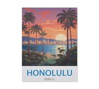 Puzzles for Adults Jigsaw Puzzles 1500 Pieces for Adults Kids，Honolulu Hawaii，Paper Puzzle Jigsaw Puzzle Artwork Intellective Educational Toys Gifts（57x87cm）-EF23