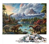 Puzzles for Adults & Kids 1000 Piece Jigsaw Dinosaur World Wood Jigsaw for Adults is Ideal as a Gift for The Whole Family Great Gift for Adults 1000pcs（50x75cm）