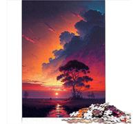 Puzzles for Tree_by_The_River_Sunset Puzzle 1000 pièces Puzzle en Bois pour Adultes Jeux éducatifs familiaux pour Adultes et Enfants 1000 pièces (50 x 75 cm)