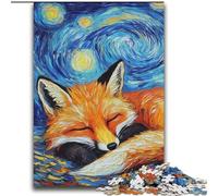 Puzzles Fox Night Sky pour Adolescents 2000 pièces, Puzzle Artistique intéressant pour la réduction du Stress avec Le Père Noël (14 Ans) (70x100cm)
