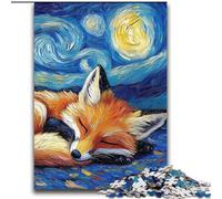 Puzzles Fox Night Sky pour Adultes 2000 pièces, Jeux éducatifs à Faire soi-même avec Affiche et fiche de Questions Assorties (à partir de 14 Ans) (70x100cm)