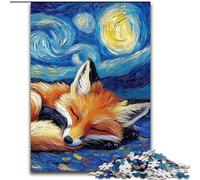 Puzzles Fox Night Sky pour Adultes et Adolescents, 1000 pièces, à partir de 14 Ans, Jeu de Noël Anti-Stress, Cadeaux pour Femmes (26x38cm)
