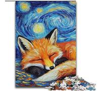 Puzzles Fox Night Sky pour Adultes et Adolescents, 1000 pièces, Jeu Stimulant et interactif en Famille (50x75cm)