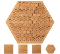 Puzzles Fractal Tray Puzzles, Puzzle en bois dur Difficult pour Adultes, Puzzle unique Irrégulier sans image, Cadeau de jeu de l'esprit de pensée inverse (#d)