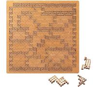 Puzzles Fractals, Puzzle en Bois Stimulant, Labyrinthe Créatif Unique Et Irrégulier, d'une Difficulté Impossible for Adultes, Puzzle Irrégulier avec Cadre Qui Fait Appel à La Pensée (B)