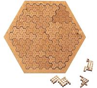 Puzzles Fractals, Puzzle en Bois Stimulant, Labyrinthe Créatif Unique Et Irrégulier, d'une Difficulté Impossible for Adultes, Puzzle Irrégulier avec Cadre Qui Fait Appel à La Pensée (A)