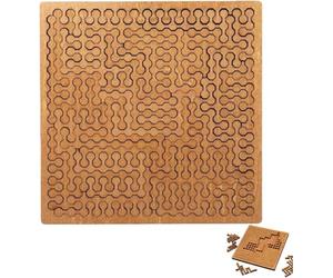 Puzzles Fractals, Puzzle en Bois Stimulant, Labyrinthe Créatif Unique Et Irrégulier, d'une Difficulté Impossible for Adultes, Puzzle Irrégulier avec Cadre Qui Fait Appel à La Pensée (D)