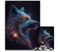 Puzzles Galactic Art Wolf 1000 pièces pour Adultes, Puzzles en Carton, idée Cadeau d'anniversaire, Jeu de réflexion Stimulant 26x38cm/10,23x14,96 Pouces