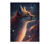 Puzzles Galactic Fox Portrait -2 Puzzles pour Adultes - Jeu Manuel - Défi Difficile - Idéal comme Cadeau pour Toute La Famille 1000pcs(52x38cm)